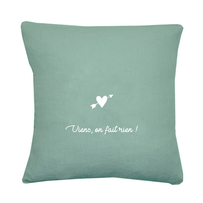 Coussin en lin personnalisé - Cadeau de mariage