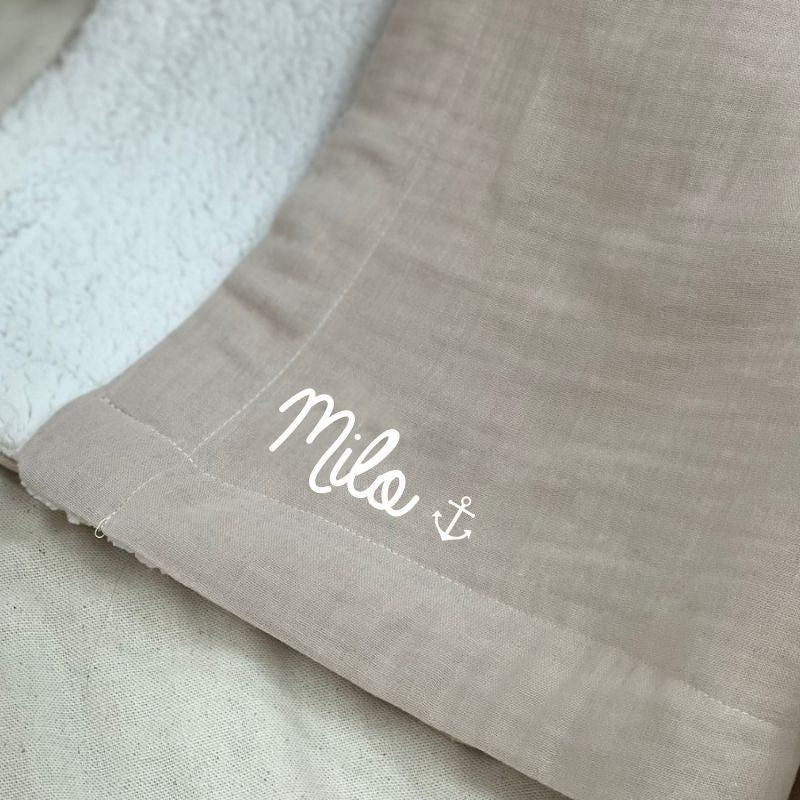Couverture personnalisée - Double gaze et fourrure