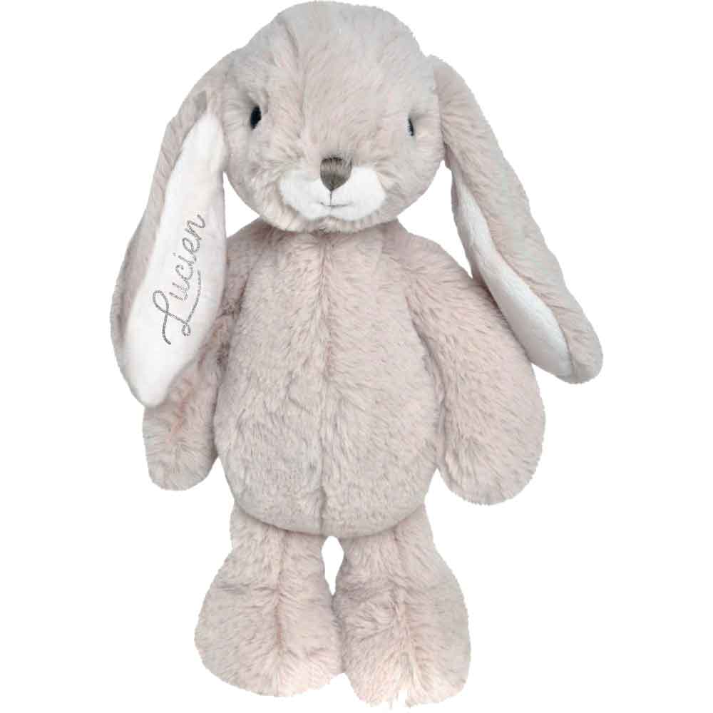 Doudou lapin personnalisé Gris clair