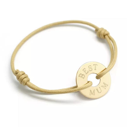Coffret duo pour couple - Bracelets personnalisés cordon avec jeton Argent et Plaqué Or