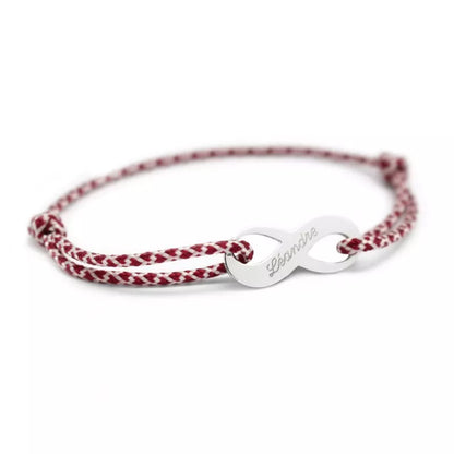 Coffret duo pour couple - Bracelets personnalisés signe Infini Argent