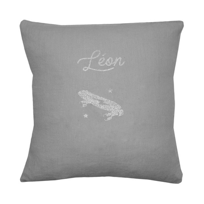 Coussin en lin enfant personnalisé