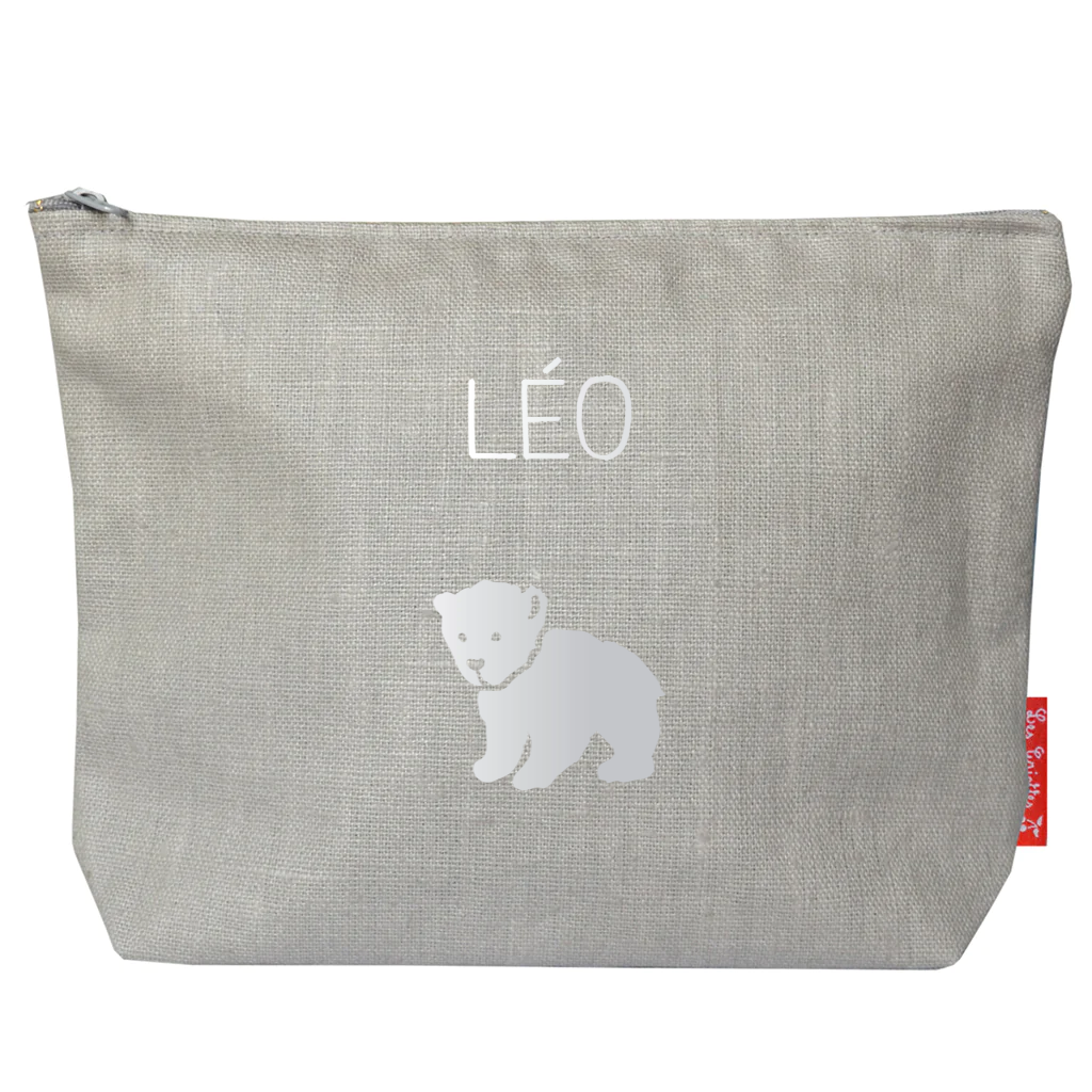 Trousse de toilette personnalisée en lin