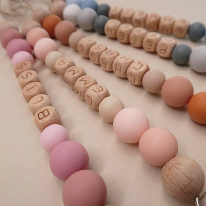 Attache tétine personnalisée - Modèle Hêtre & Silicone