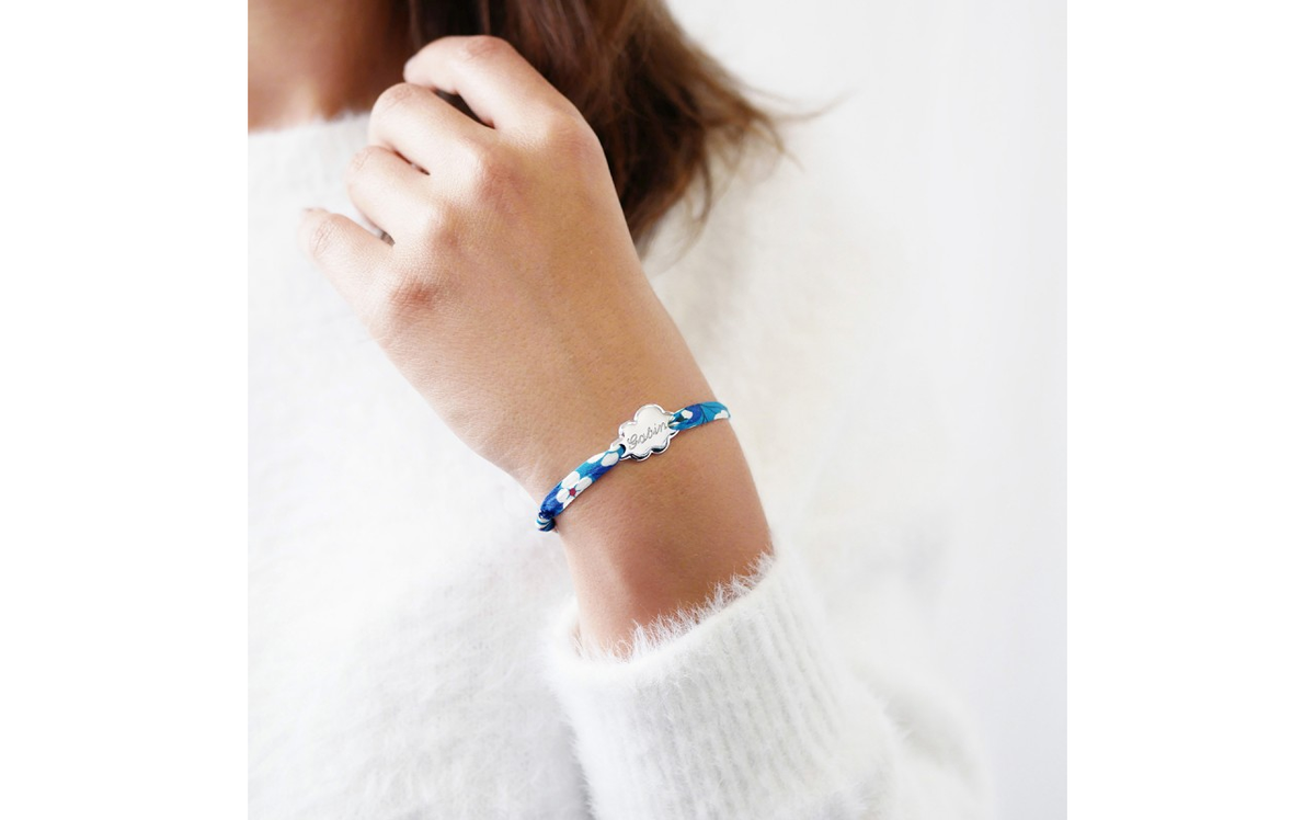 Bracelet liberty personnalisé - Nuage argent