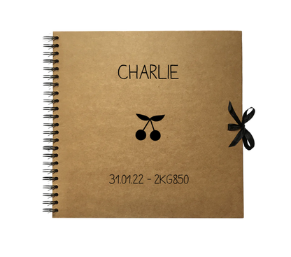 Album photo personnalisé en Kraft - Cadeau bébé