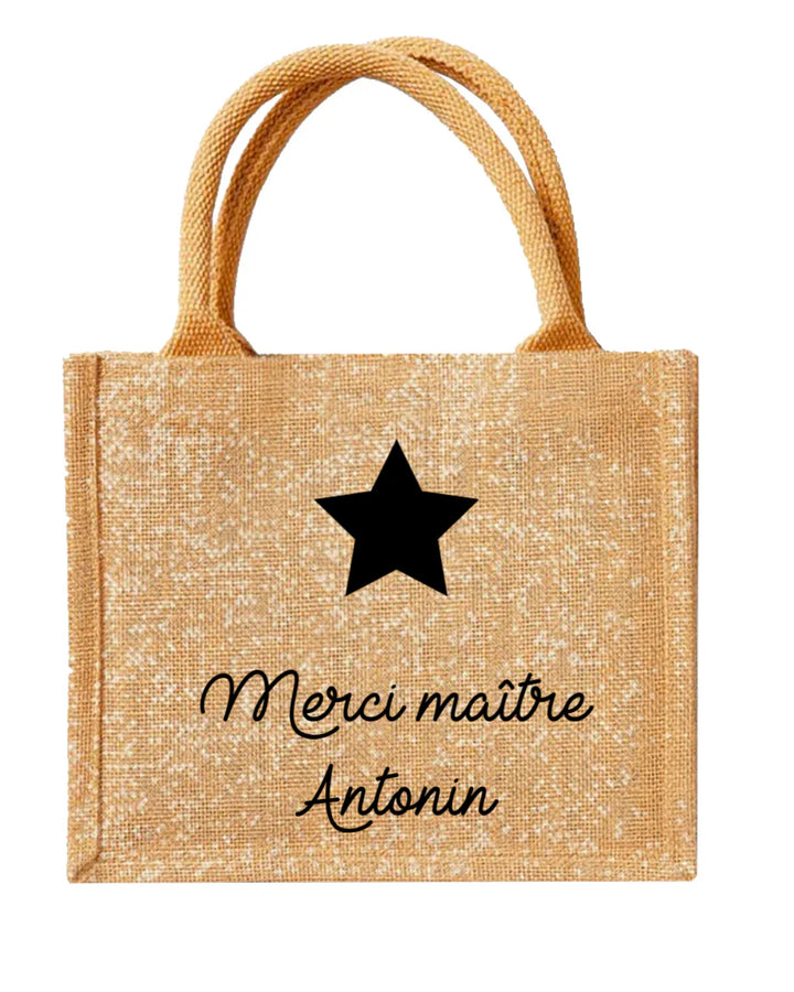 Mini cabas personnalisé - Cadeau maîtresse