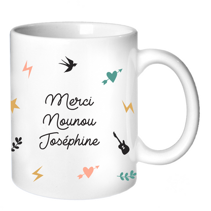 Mug personnalisé - Cadeau Maîtresse et Nounou