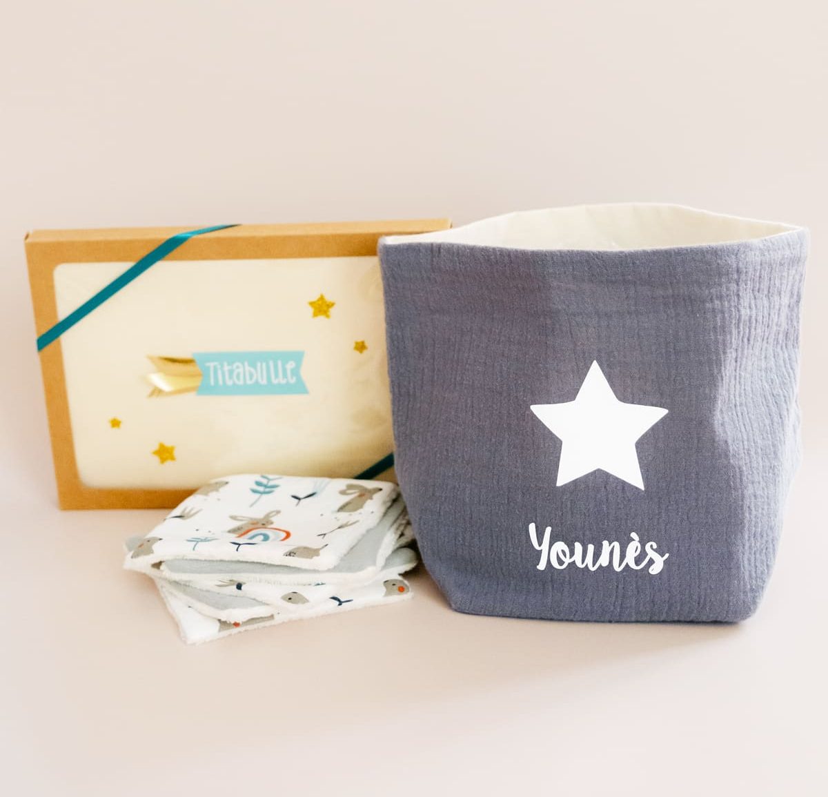 Panière personnalisée + Lingettes réutilisables