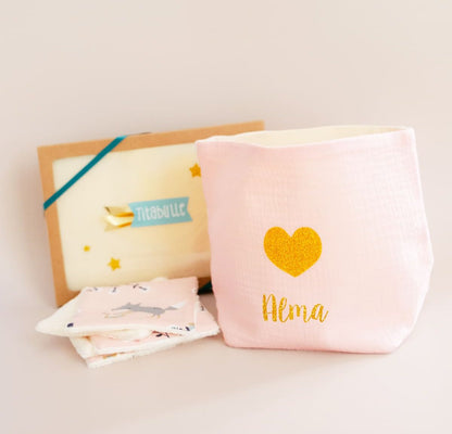Panière personnalisée + Lingettes réutilisables