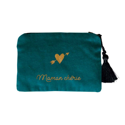 Pochette en velours personnalisée - Cadeau fête des mères