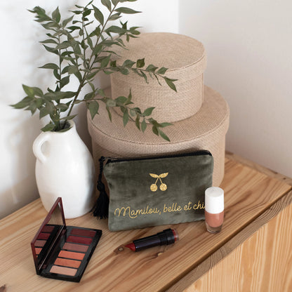 Pochette en velours personnalisée - Cadeau fête des mères