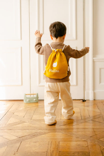 Sac à dos personnalisé bébé et enfant - Double gaze de coton Bio