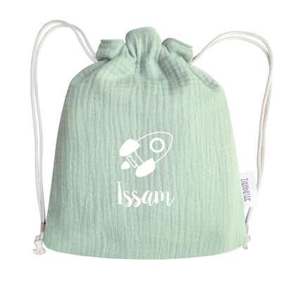 Sac à dos personnalisé bébé et enfant - Double gaze de coton Bio