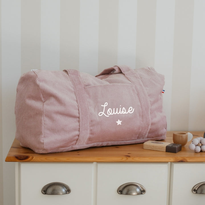 Sac-voyage-personnalisé-velours-cotele-rose