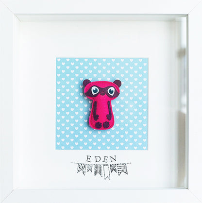 Tableau déco enfant et bébé personnalisé - Petit héros masqué rose