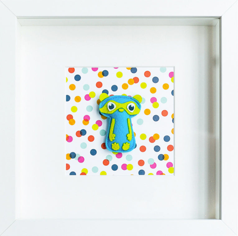Tableau déco enfant et bébé personnalisé - Petit héros masqué bleu