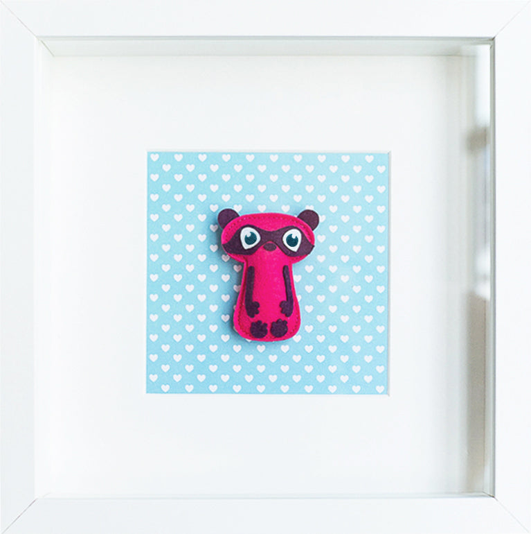 Tableau déco enfant et bébé personnalisé - Petit héros masqué rose