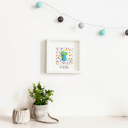 Tableau déco enfant et bébé personnalisé - Petit héros masqué bleu