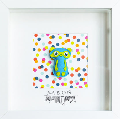 Tableau déco enfant et bébé personnalisé - Petit héros masqué bleu