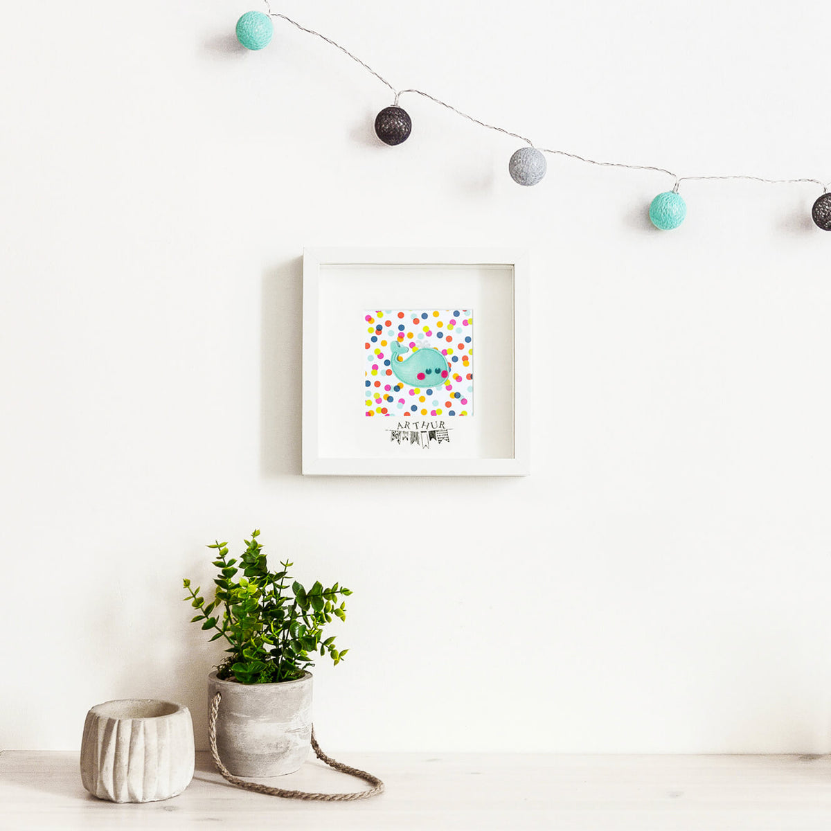 Tableau déco enfant et bébé personnalisé - Baleine