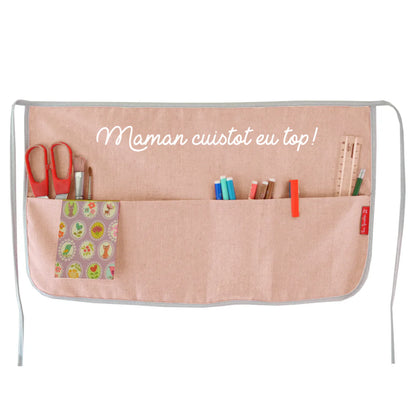 Tablier cadeau fête des mères et des grand-mères personnalisé - Lin enduit