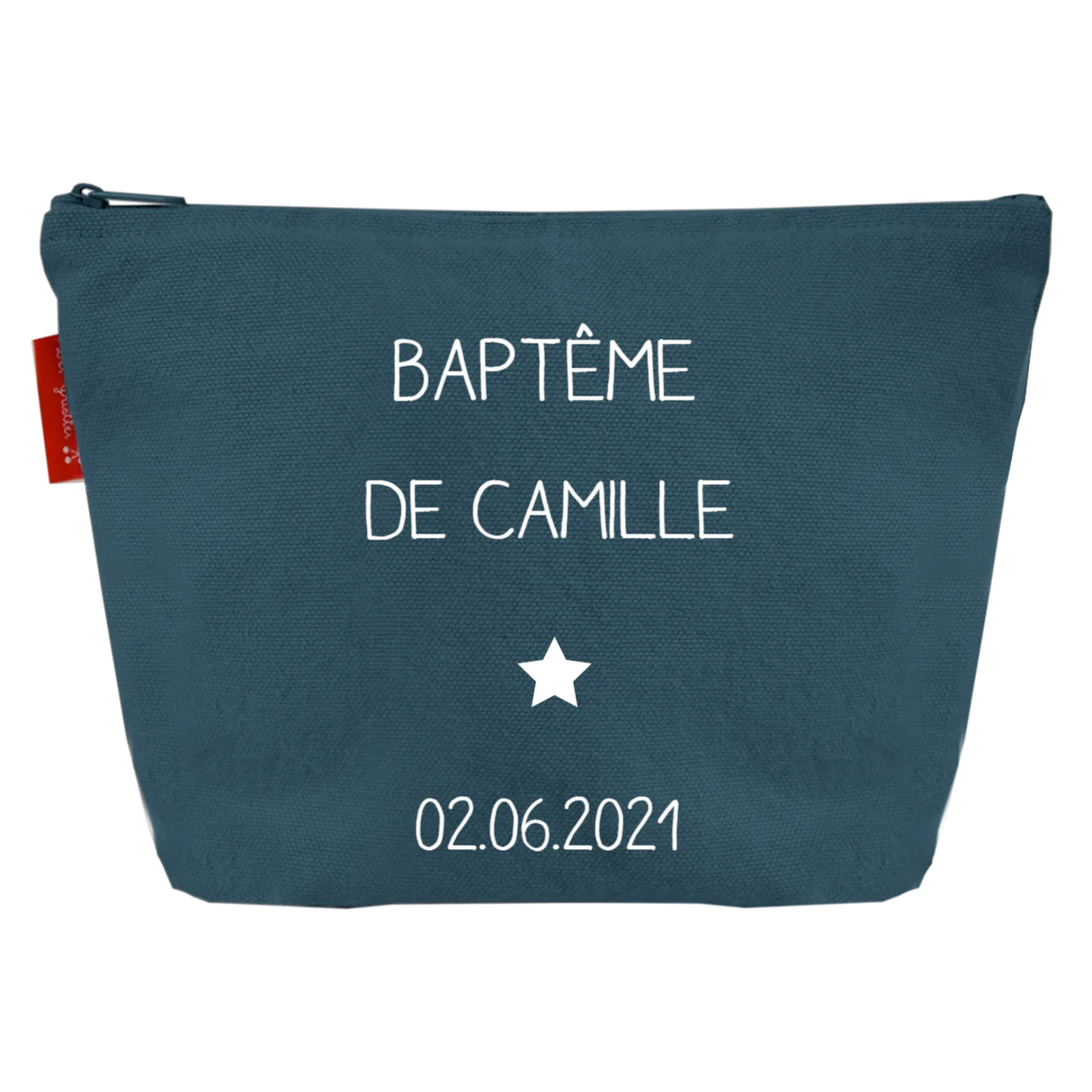 Pochette en coton personnalisée - Cadeau baptême et communion