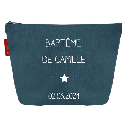 Pochette en coton personnalisée - Cadeau baptême et communion
