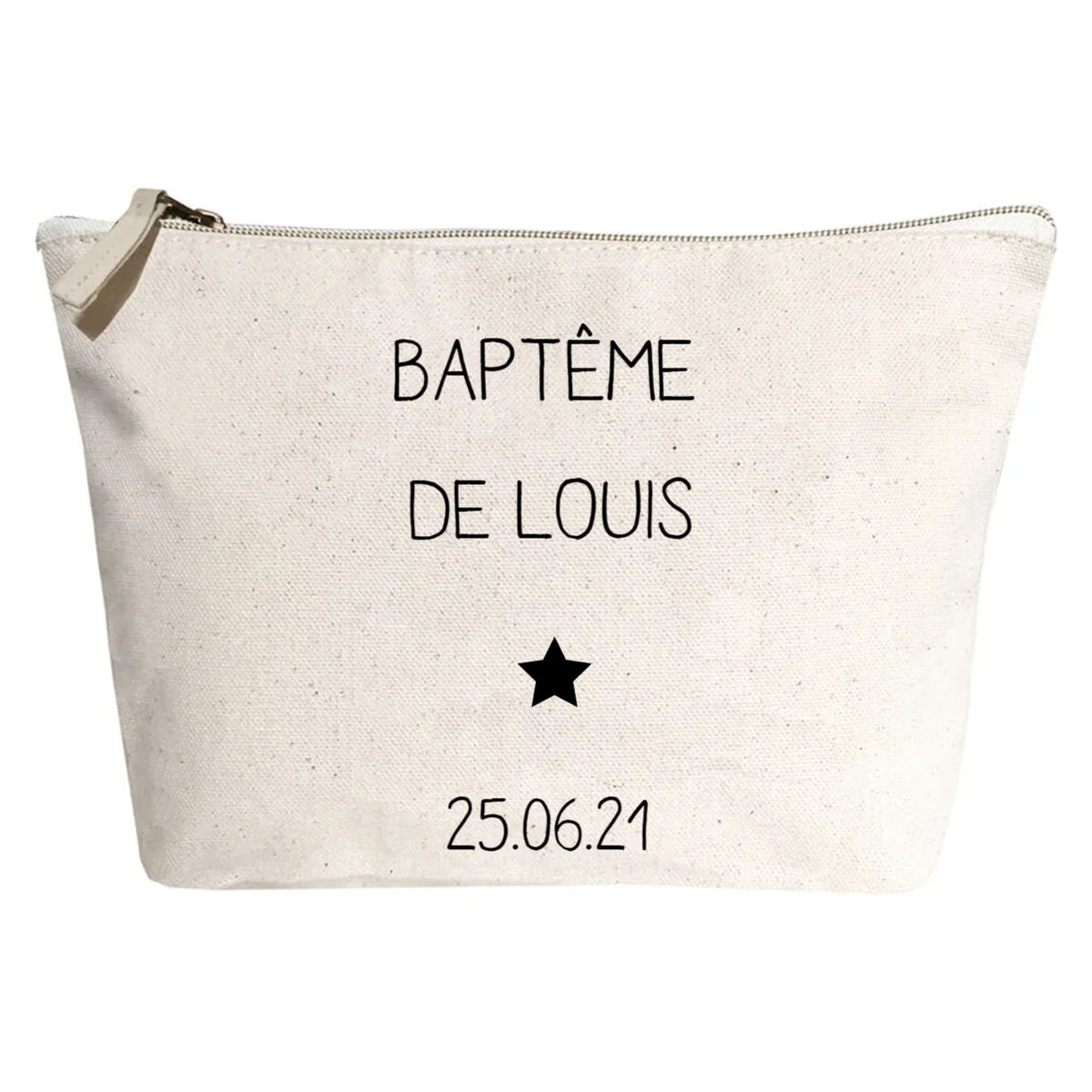 Pochette en coton personnalisée - Cadeau baptême et communion