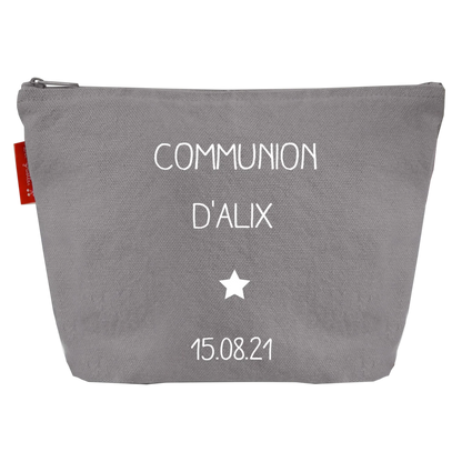 Pochette en coton personnalisée - Cadeau baptême et communion