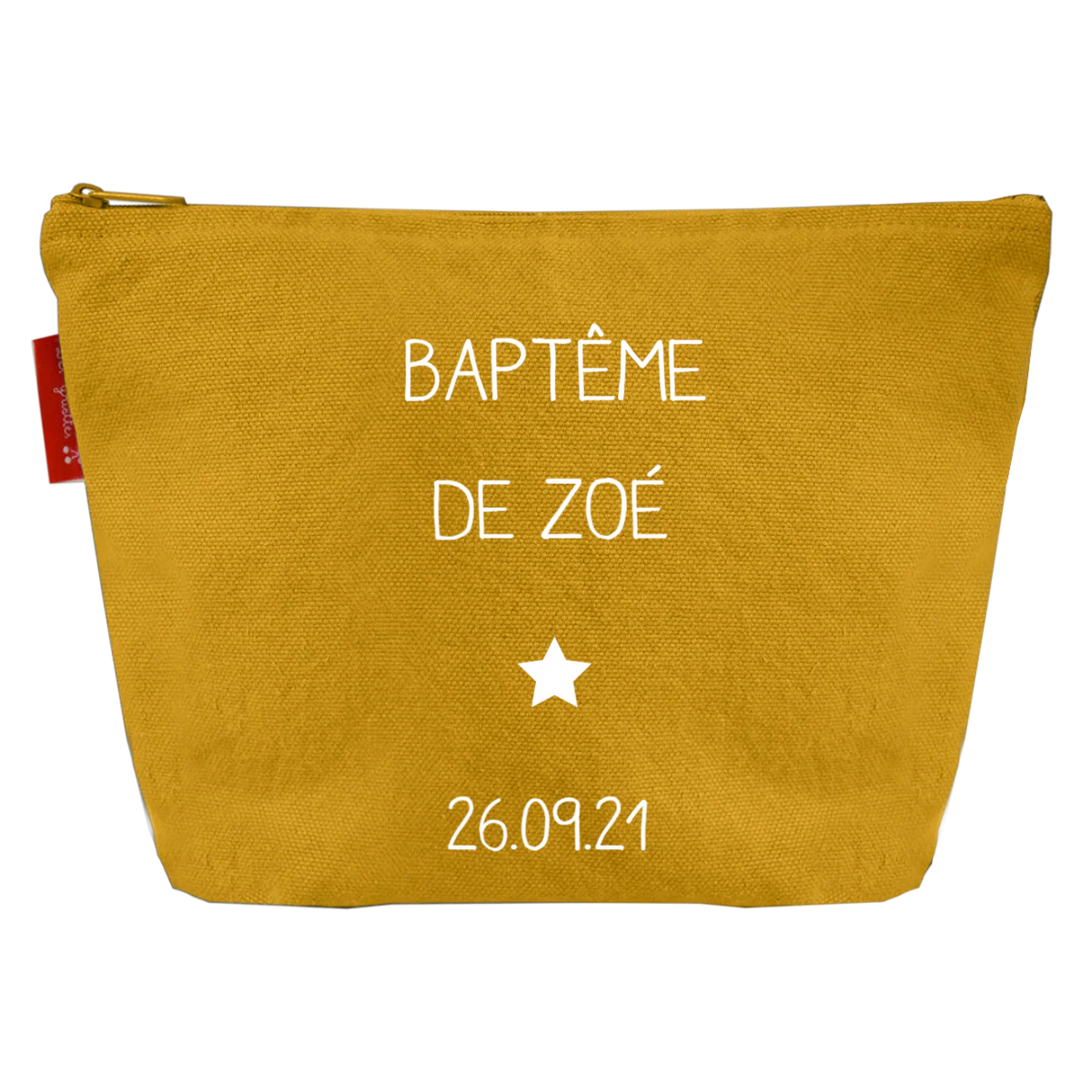 Pochette en coton personnalisée - Cadeau baptême et communion