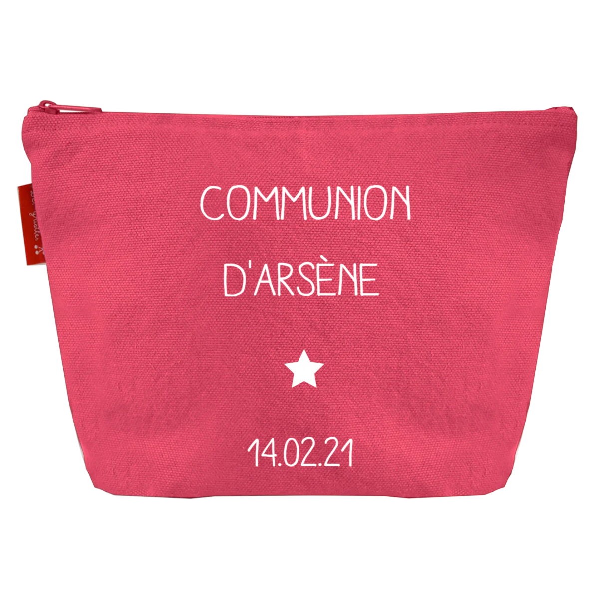 Pochette en coton personnalisée - Cadeau baptême et communion
