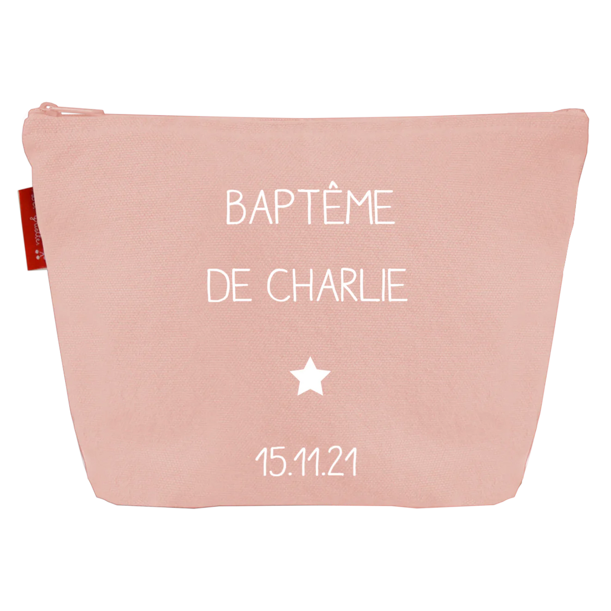 Pochette en coton personnalisée - Cadeau baptême et communion
