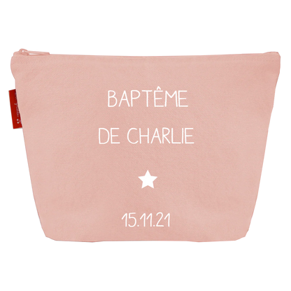 Pochette en coton personnalisée - Cadeau baptême et communion