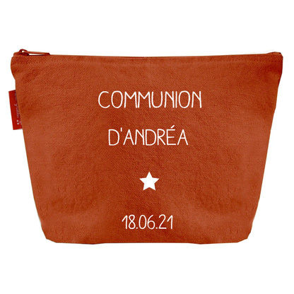 Pochette en coton personnalisée - Cadeau baptême et communion