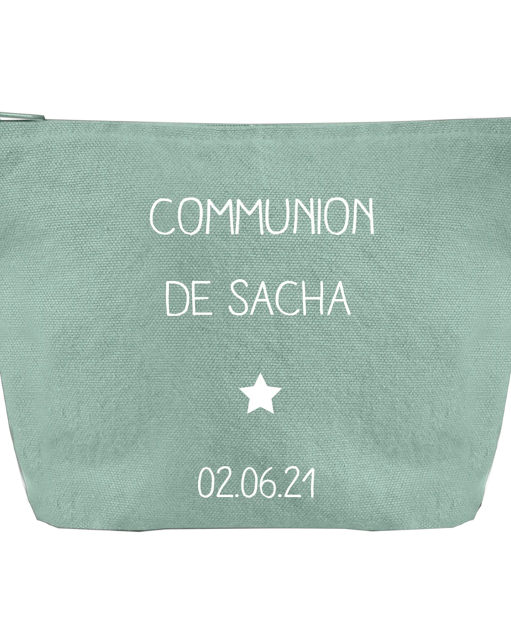 Pochette en coton personnalisée - Cadeau baptême et communion