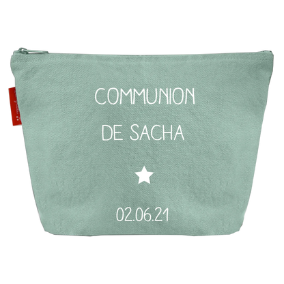 Pochette en coton personnalisée - Cadeau baptême et communion