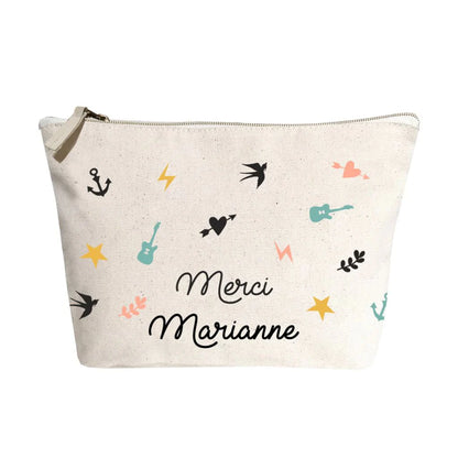 Pochette personnalisée "Merci"- Cadeau Maîtresse, Nounou, Atsem