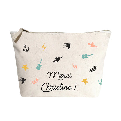 Pochette personnalisée "Merci"- Cadeau Maîtresse, Nounou, Atsem