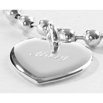 Bracelet personnalisé - Chaîne et Charms médaille et/ou cœur Argent