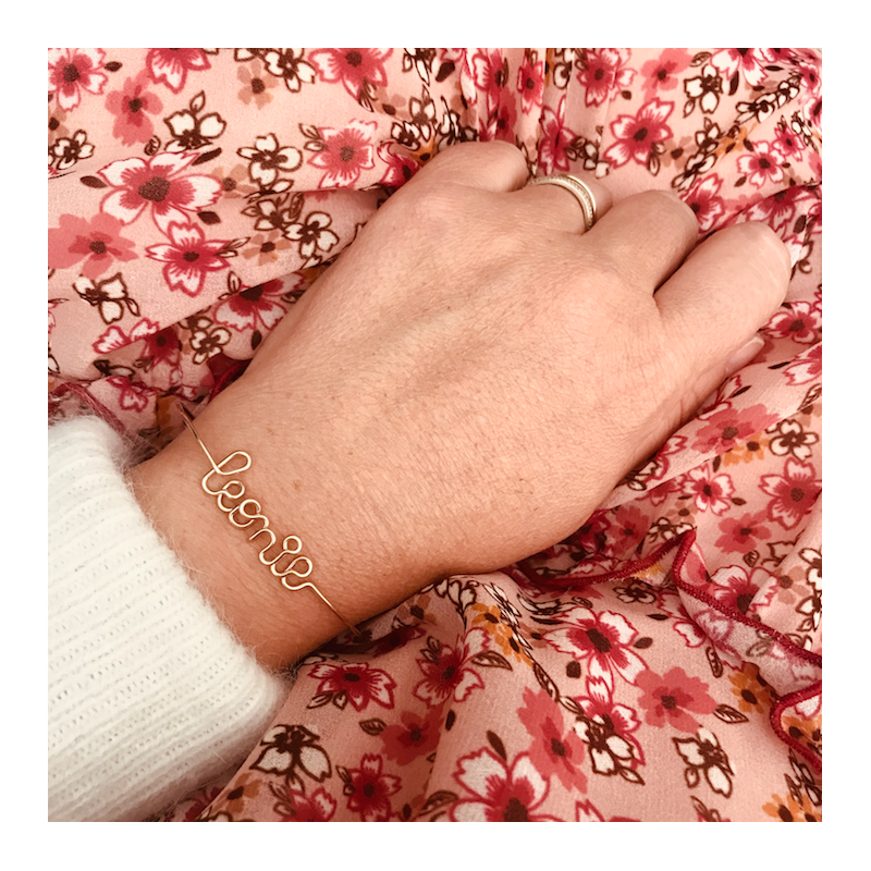 Bracelet personnalisé - Mot sur jonc