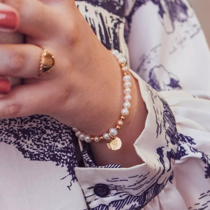 Bracelet perles d'eau douce personnalisé - Cadeau personnalisé