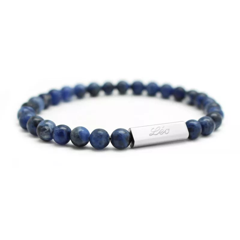 Bracelet homme personnalisé - Perles Sodalites