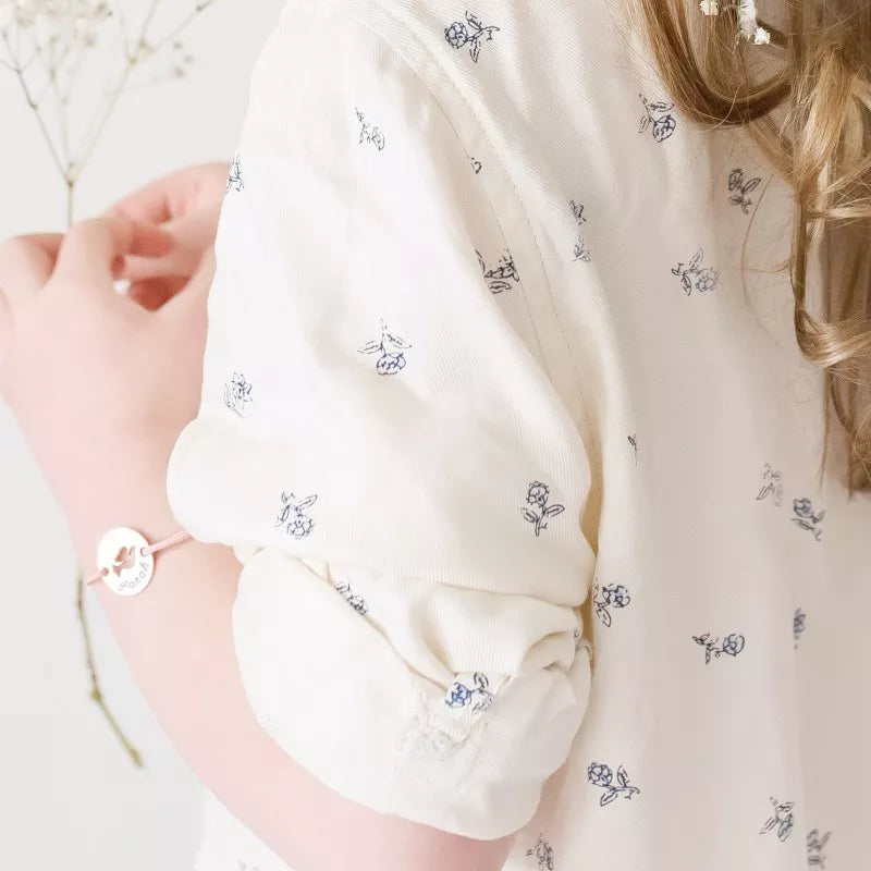 Bracelet personnalisé - Mini Jeton Colombe Argent