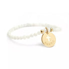 Bracelet perles Plaqué Or - Médaille croix Ivoire