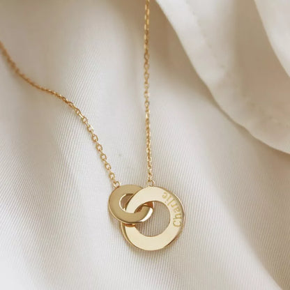 Collier personnalisé - Anneaux enlacés Plaqué or ou Argent