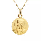 Collier Baptême Communion personnalisé - Médaille Vierge en prière - Plaqué Or