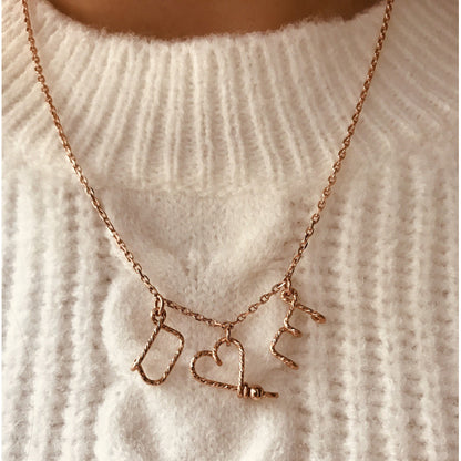 Collier personnalisé - Petite Majuscule sur chaîne sparkle