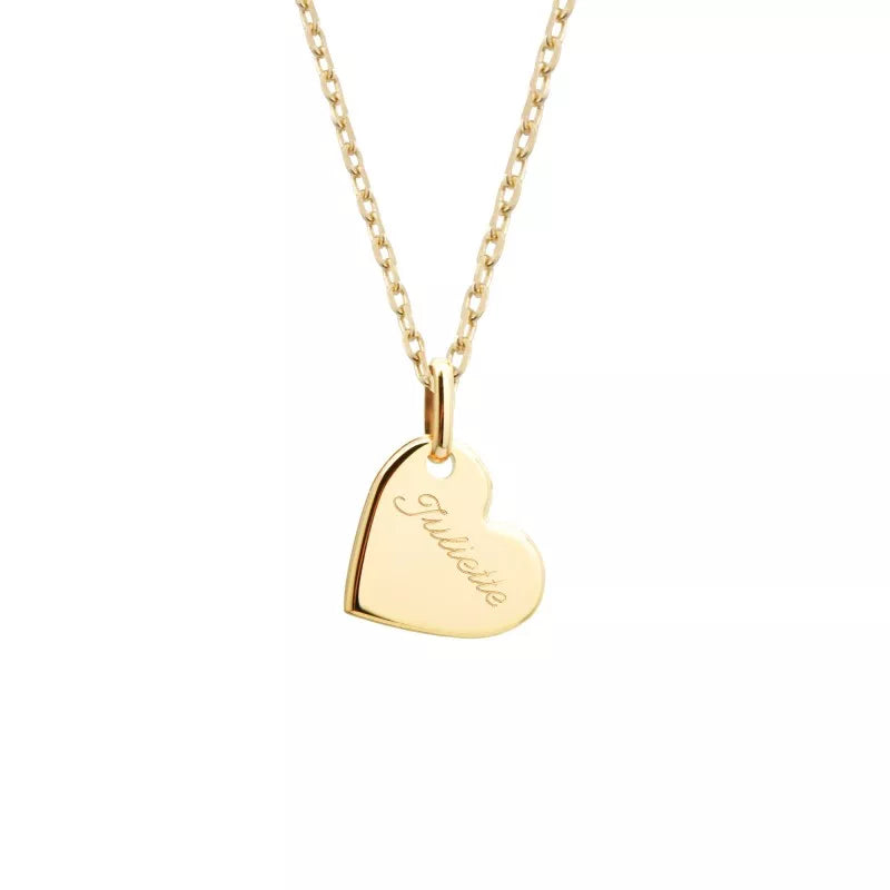 Collier personnalisé enfant - Cœur - Argent ou Plaqué Or