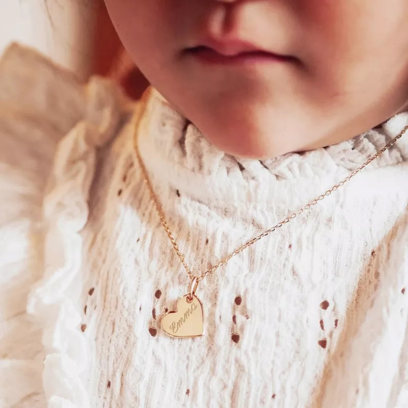 Collier personnalisé enfant - Cœur - Argent ou Plaqué Or